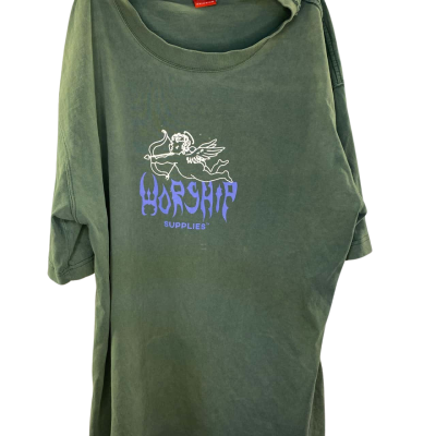  Mens Worship  Size M Short Sleeve T-shirt Green 