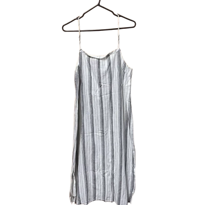 Nude Lucy Womens  Size XL Midi Dress / Shoestring Strap Dress Black  / Striped / White 