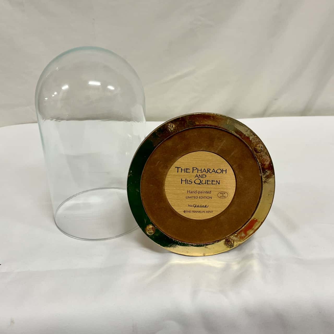 The Pharaoh and His Queen handpainted Limited Edition glass dome