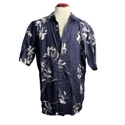 Superdry Mens  Size L Hawaiin Shirt Navy Blue 