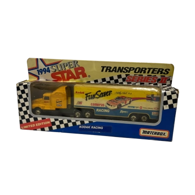 Vintage 1994 Matchbox Super Star Transporters Series II – Kodak Fun Saver Racing Trailer