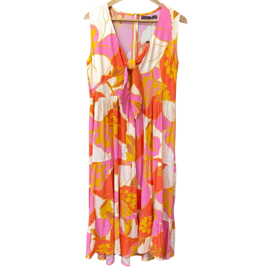 Mister Zimi Orange/Pink Floral Dress Size 10 