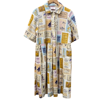 Obus Cafe Sign Patterned Dress Size 2