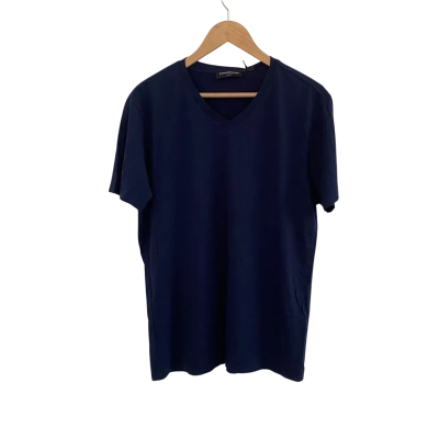 Country Road Mens  Size L Short Sleeve V-Neck Shirt Navy Blue 