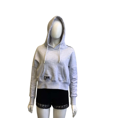 Superdry Women's Size 8 Cropped Hoodie Light Grey 