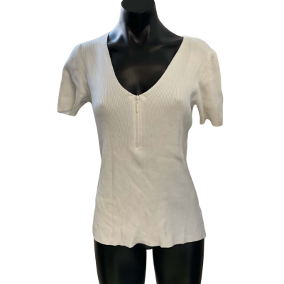 Moolk  Womens  Size 14 Short Sleeve Top White 