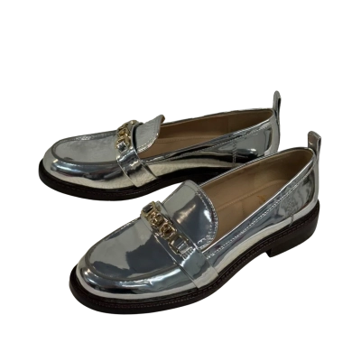 Sam Edelman 'CHRISTY' Metallic Silver Loafers Shoes (Size US 7.5)