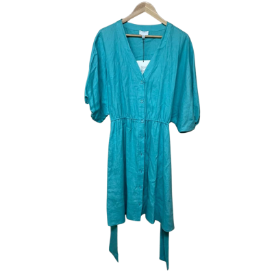 Brand New - Witchery Aqua Linen Dress - Size 16