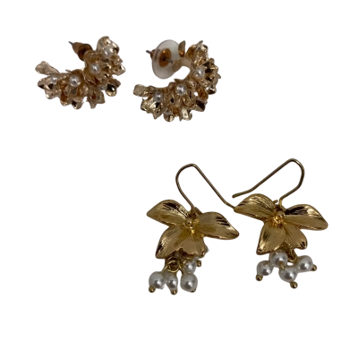 Unbranded Women's Earrings 2 Pairs Flowers (Costume Jewellery)
