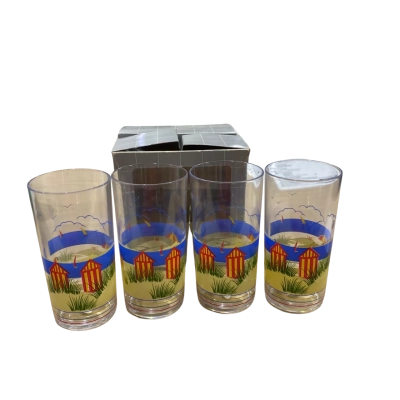 Vintage Acrylic Beach Tumblers (Set of 4) 