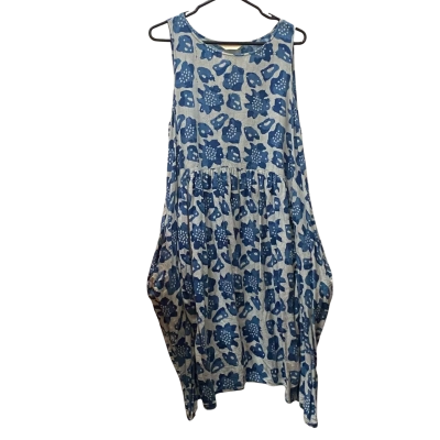 Gorman Size 14 Sleeveless Cotton Dress Blue 