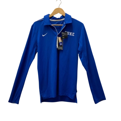 *NEW* Nike® Men's Size Small (Blue) Dri-Fit Duke Blue Devils "On-Field" Performance Long Sleeve Polo Shirt (RRP $70)