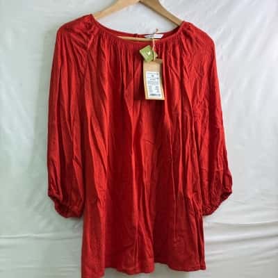 Tatuum Womens 3/4 Sleeve Burnt Orange Top size 44 BNWT