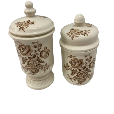 Vintage Crown Devon Fieldings Ceramic Lidded Storage Jars