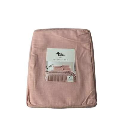 Alex Liddy Edit Pair of Pink Dust Standard Pillowcases (new)