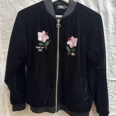 Ladies Stüssy Velour Zip Jacket SIZE 8 - EUC