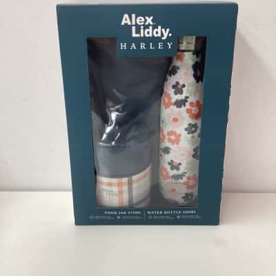 New - Alex Liddy Harley Food Jar & Water Bottle Set