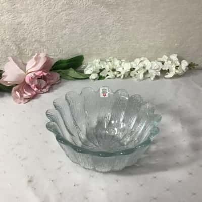 Holmegaard Decorative Scalloped Textured Glass Bowl
