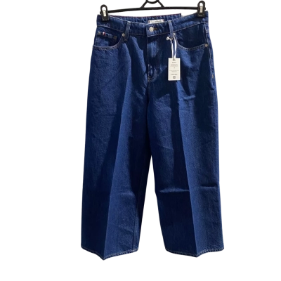 Tommy Hilfiger Mens  Size 30 Wide Leg Jeans Navy Blue Ankle Length High Waist RRP $199