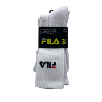 BNWT Fila Mens Sports Crew Cotton Socks Size 11-14 HTH 