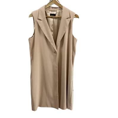 Tokito Womens  Size 14 Longline Sleeveless Blazer Blush Beige