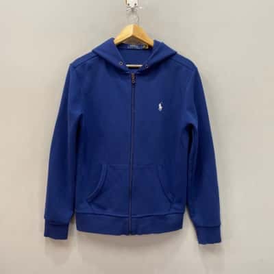 Polo Ralph Lauren Mens  Size S Double knit Full Zip Hoodie Royal Blue 
