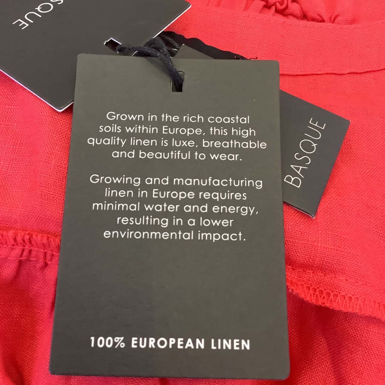 Basque Brand Brand New Basque Womens Size 10 Front Tie Linen Dress Watermelon Red(s)