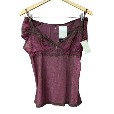 BNWT Elle Macpherson Intimates Womens Size L Brown/Pink Lace Top & Underwear Set 