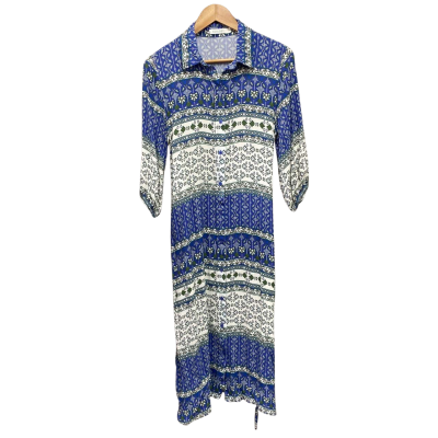 Ecology Womens  Size 10 Casual Dress Blue / Green 