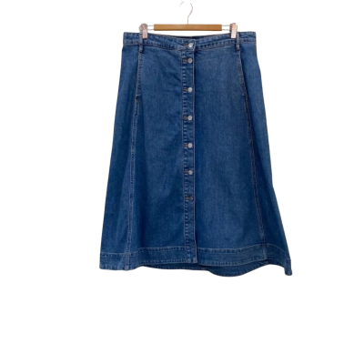 Country Road Womens  Size 14 Denim Skirt / Midi Skirt Blue 