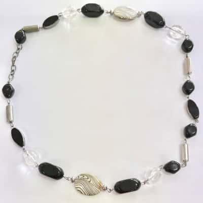 Black & White Beaded Necklace 