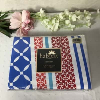 Habitat "Cool Breeze" Pattern 250 TC King Bed Quilt Cover Set (new)