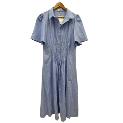 Tussah Women's Size 16 Linen Blend Midi Dress / Shirt Dress Blue BNWT
