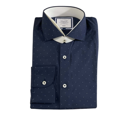 Cotton Navy Shirt by Charles Tyrwhitt•London. New. Medium 