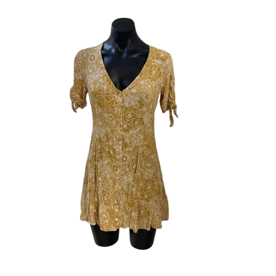 Rip Curl Womens  Size S Mini Dress Cream / Mustard 