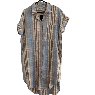 Grace Hill Womens  Size 10 Short Sleeve Dress  Blue / Brown / Checked 