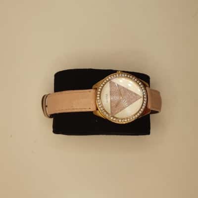 Guess Womens Watch Gold / Pink  leather band