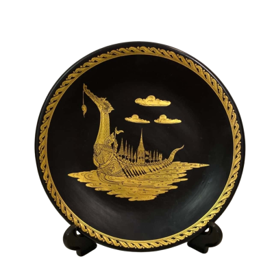 Antique Thailand Gold Siam Dragon Boat