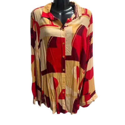 Katies Womens  Size 12 Button Up Top Multicoloured 