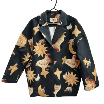 UNLOGICAL POEM Wool Blend Quirky Blazer Size L / M