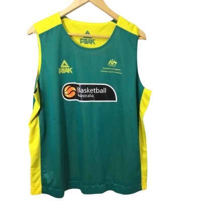 PEAK Basketball Ausralia Jersey Size L Green/Gold