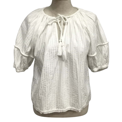  Ulla Johnson New York  Size 2 Short Sleeve Shirt White 