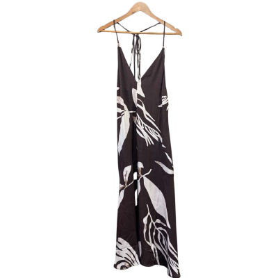 & Other Stories Womens  Size 14 Halter Neck Dress Brown / Pattern 