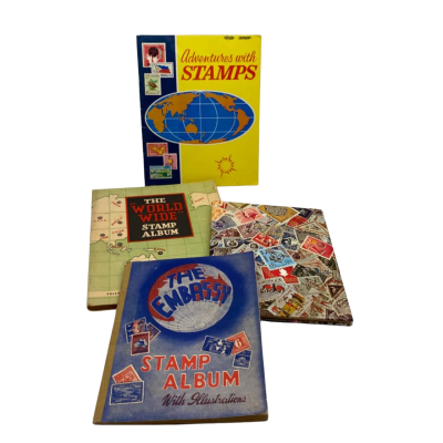 4x Stamp Albums