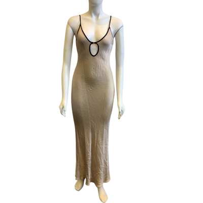 Bec & Bridge Women's Size 10 Sleeveless Maxi Dress Metallic Champagne  