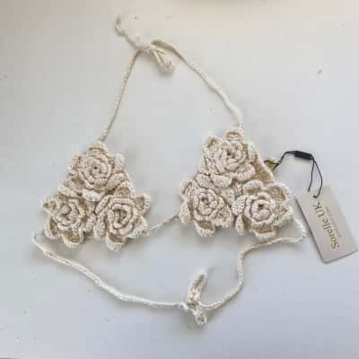 Sorelle UK Cream Bikini Top Size XS 