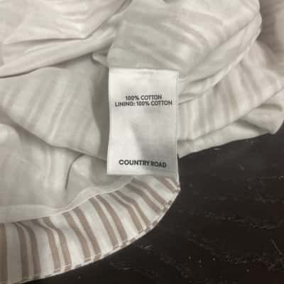 Womens Country Road  Size 12 Long Sleeve Dress Grey / Striped / White 