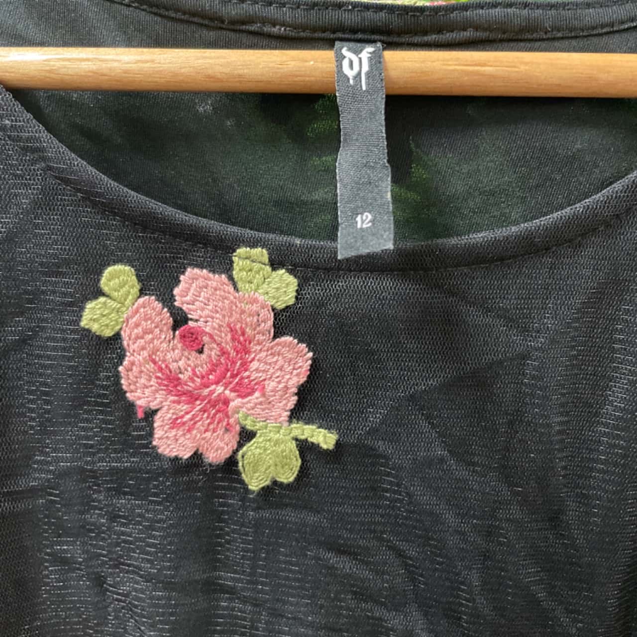 Dangerfield Womens Size 12 Black / Floral / Pattern (s)