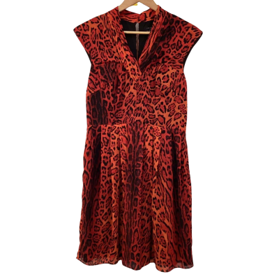 Ted Baker Womens  Size 4 Animal print / Burnt Orange 