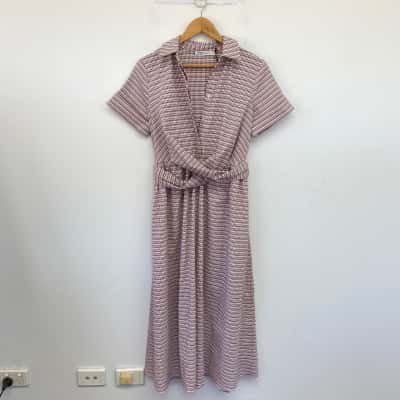 Sportscraft Orange White Aster Dress Size 6 